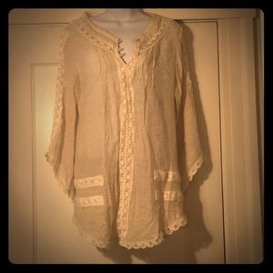 Sheer bohemian cream top